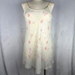 Vintage BHS 90s Sheer Floral Slip Dress Fairycore Coquette Size US16